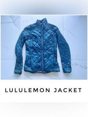 Lululemon jacket coat size 6 down feather reversible teal black blue green